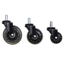 Black Office Chair Caster Wheels Replacement 2 2.5 3 Inch Swivel Rubber Furniture Roller Caster Wheels